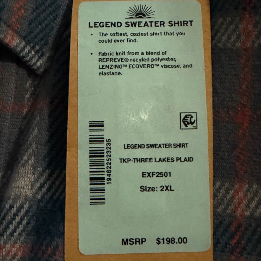 Faherty Legend Sweater Shirt Men's XXL Long Sleeve Soft Flannel Pockets NWT - Picture 9 of 11